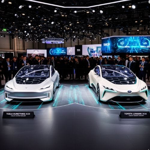 Self Charging Electric Car 2025 2026 The Future Of EVs Tesla And Toyota Showcasing Self Charging EV Models 2026 